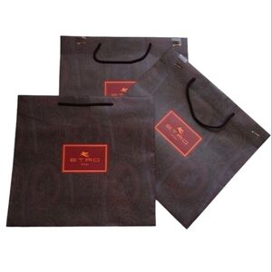 ETRO Large Paper Shopping Gift Bag Bundle Set of 3